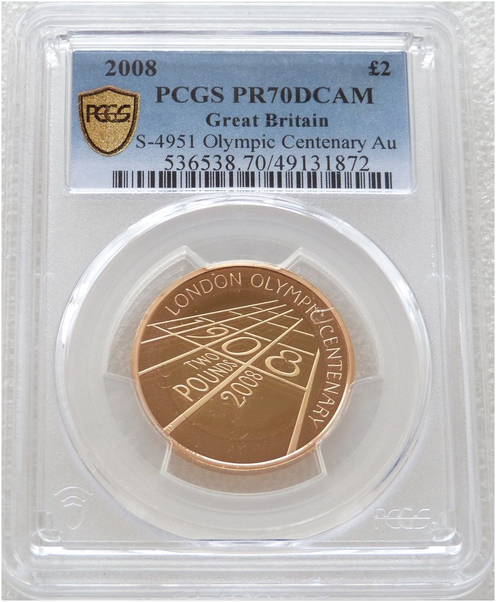 2008 London Olympic Games Centenary £2 Gold Proof Coin PCGS PR70 DCAM - Pop 1 2008 London Olympic Games Centenary £2 Gold Proof Coin PCGS PR70 DCAM - Pop 1