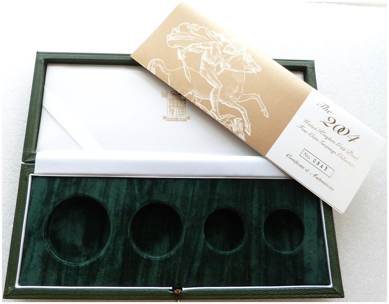 2004 Royal Mint Sovereign Gold Proof 4 Coin Set Box Coa No Coins 2004 Royal Mint Sovereign Gold Proof 4 Coin Set Box Coa No Coins
