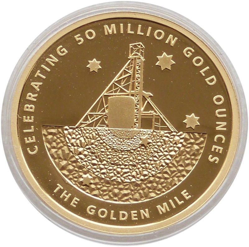 2003 Australia Kalgoorlie Consolidated Gold Mines KCGM The Golden Mile Gold Proof 1oz Medallion