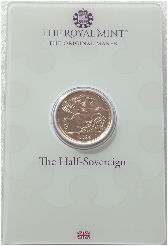 2024 St George and the Dragon Half Sovereign Gold Coin Mint Card