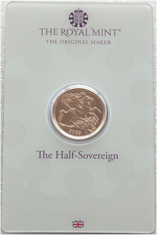 2025 St George and the Dragon Half Sovereign Gold Coin Mint Card