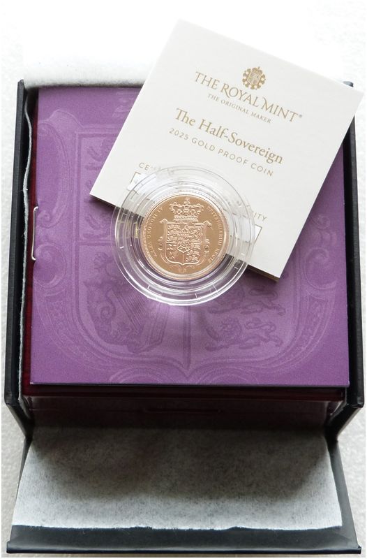 2025 Royal Arms Half Sovereign Gold Proof Coin Box Coa - Last Coin