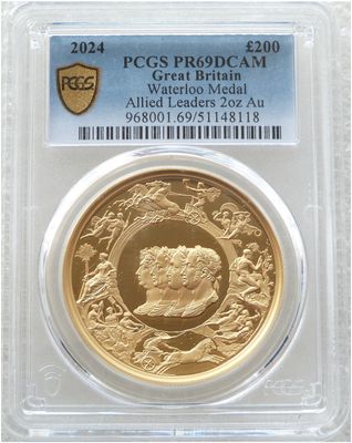 2024 Great Engravers Pistrucci Waterloo Medal £200 Gold Proof 2oz Coin PCGS PR69 DCAM 2024 Great Engravers Pistrucci Waterloo Medal £200 Gold Proof 2oz Coin PCGS PR69 DCAM