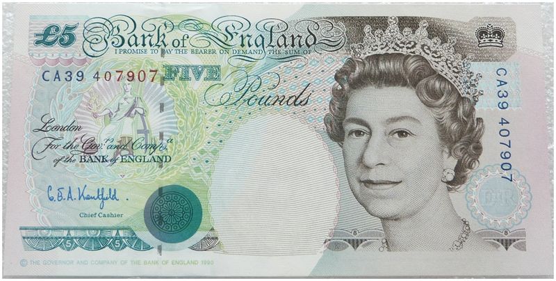 1991 - 1998 Bank of England G E A Kentfield Stephenson £5 Five Pound Banknote Uncirculated 1991 - 1998 Bank of England G E A Kentfield Stephenson £5 Five Pound Banknote Uncirculated