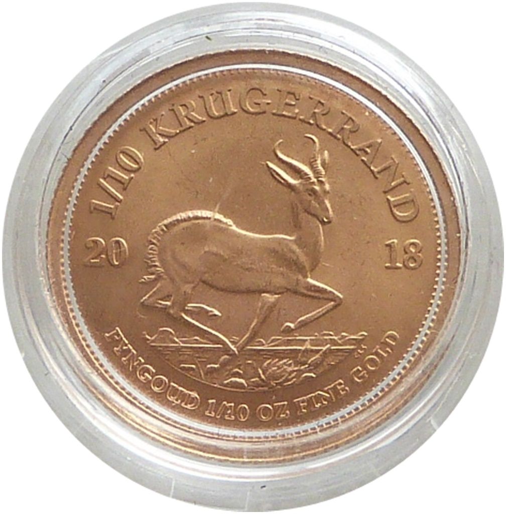 2018 South Africa Tenth Krugerrand Gold 1/10oz Coin 2018 South Africa Tenth Krugerrand Gold 1/10oz Coin