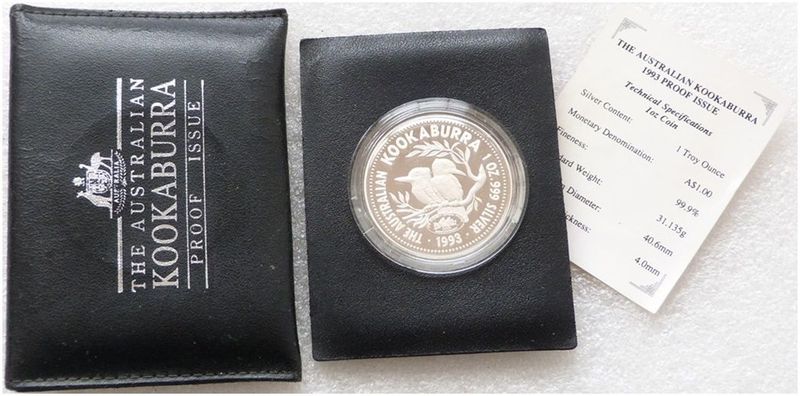 1993 Australia Kookaburra Sydney Opera House Privy $1 Silver Proof 1oz Coin Box Coa 1993 Australia Kookaburra Sydney Opera House Privy $1 Silver Proof 1oz Coin Box Coa