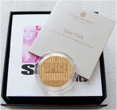 2026 Music Legends The Spice Girls £100 Gold Proof 1oz Coin Box Coa - Mintage 96