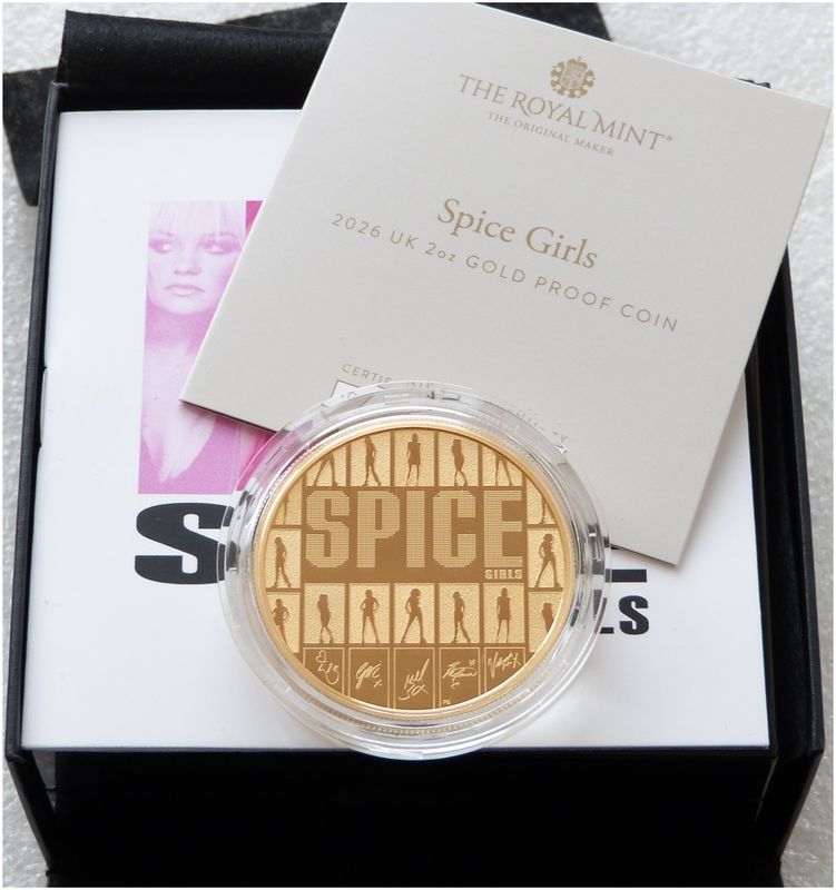 2026 Music Legends The Spice Girls £200 Gold Proof 2oz Coin Box Coa - Mintage 30