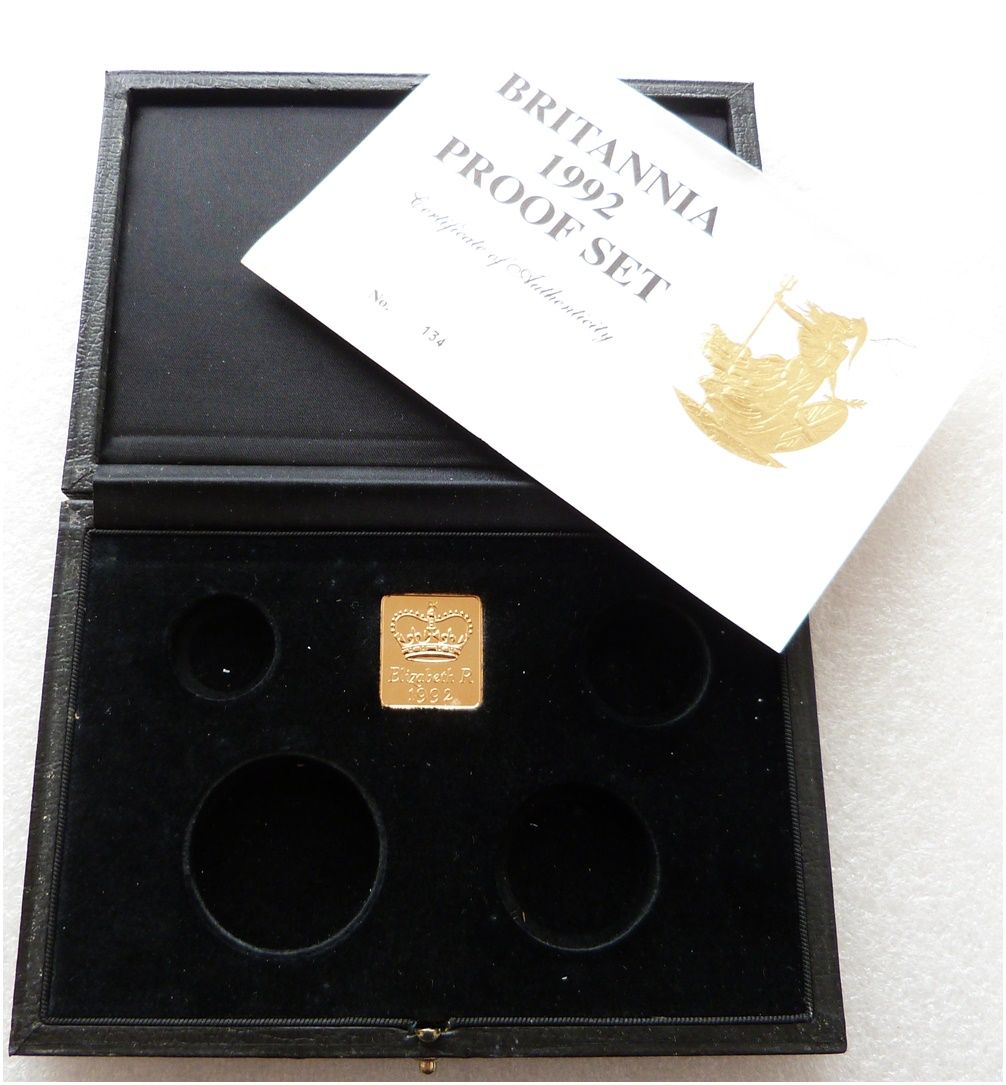 1992 Royal Mint Britannia Gold Proof 4 Coin Set Box Coa No Coins 1992 Royal Mint Britannia Gold Proof 4 Coin Set Box Coa No Coins