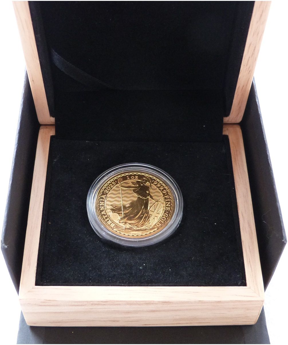 2025 Britannia £100 Gold 1oz Coin Boxed - Waves
