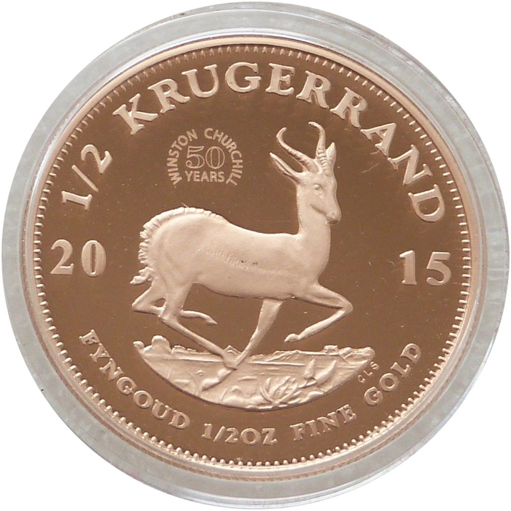 2015 South Africa Winston Churchill Mint Mark Half Krugerrand Gold Proof 1/2oz Coin 2015 South Africa Winston Churchill Mint Mark Half Krugerrand Gold Proof 1/2oz Coin