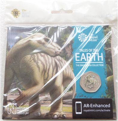 2020 Dinosauria Iguanodon Colour 50p Brilliant Uncirculated Coin Pack Sealed