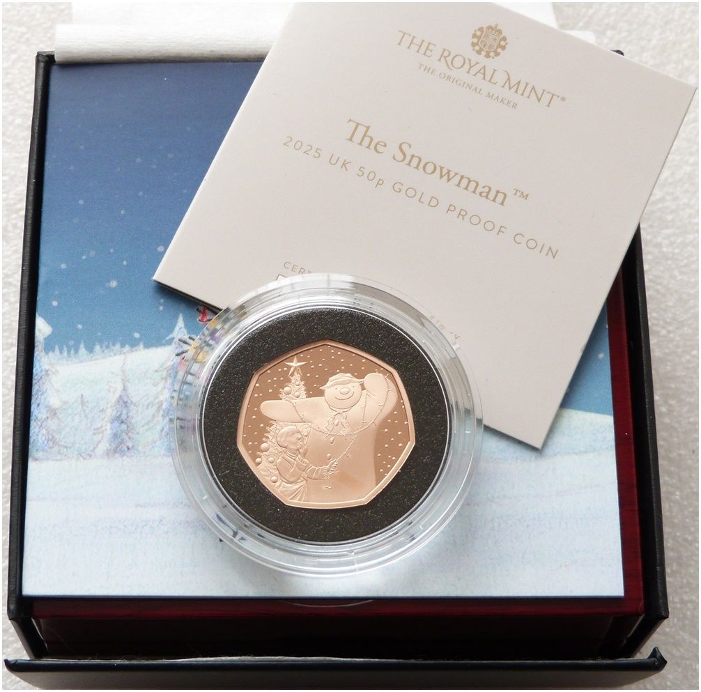 2025 The Snowman 50p Gold Proof Coin Box Coa 2025 The Snowman 50p Gold Proof Coin Box Coa