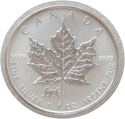 1998 Canada Maple Leaf Lunar Tiger Privy $5 Silver Reverse Proof 1oz Coin 1998 Canada Maple Leaf Lunar Tiger Privy $5 Silver Reverse Proof 1oz Coin