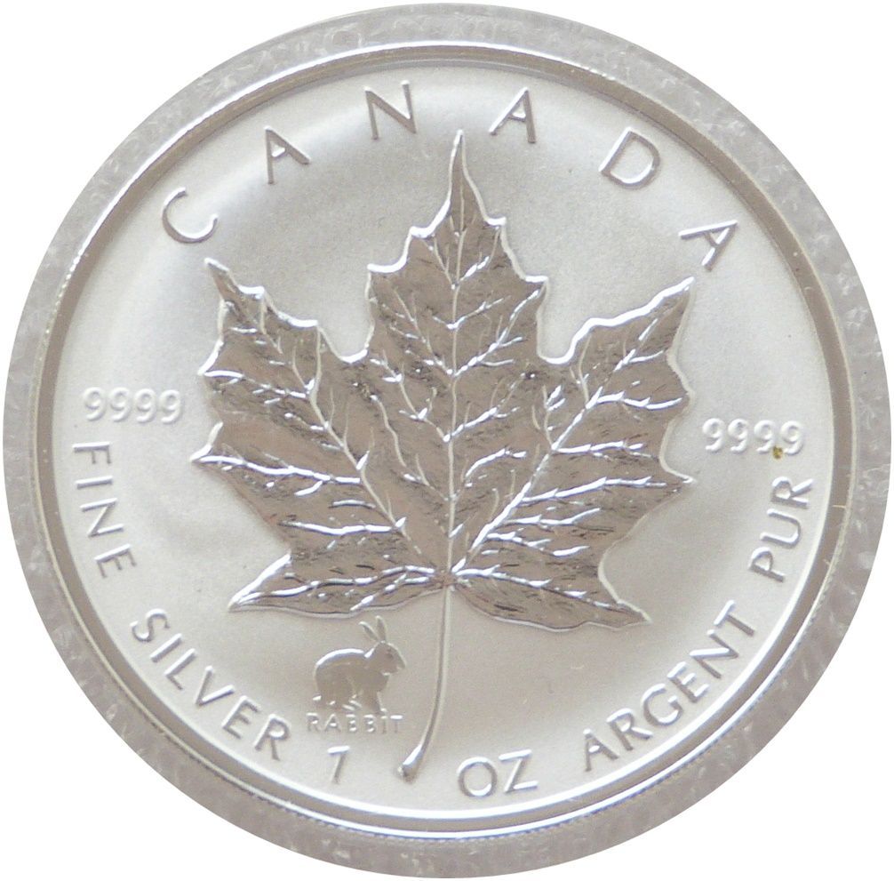 1999 Canada Maple Leaf Lunar Rabbit Privy $5 Silver Reverse Proof 1oz Coin 1999 Canada Maple Leaf Lunar Rabbit Privy $5 Silver Reverse Proof 1oz Coin