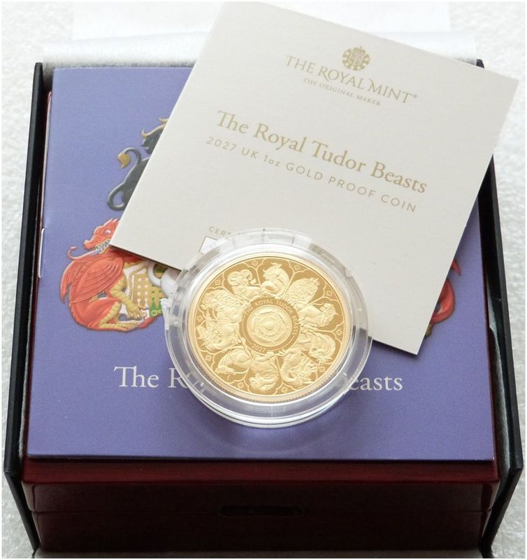 2027 Royal Tudor Beasts Completer £100 Gold Proof 1oz Coin Box Coa 2027 Royal Tudor Beasts Completer £100 Gold Proof 1oz Coin Box Coa