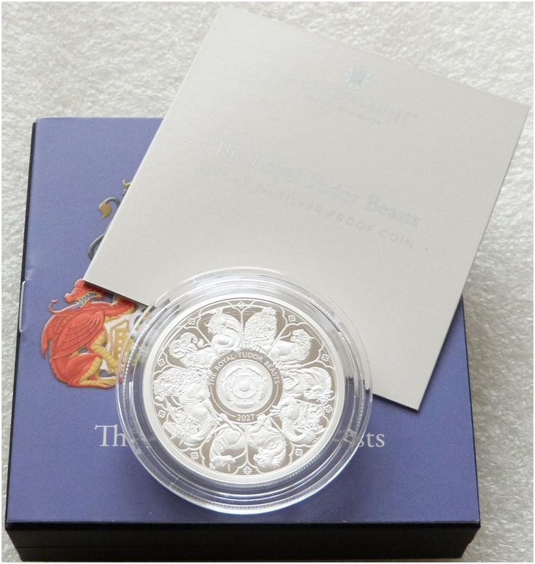2027 Royal Tudor Beasts Completer £5 Silver Proof 2oz Coin Box Coa