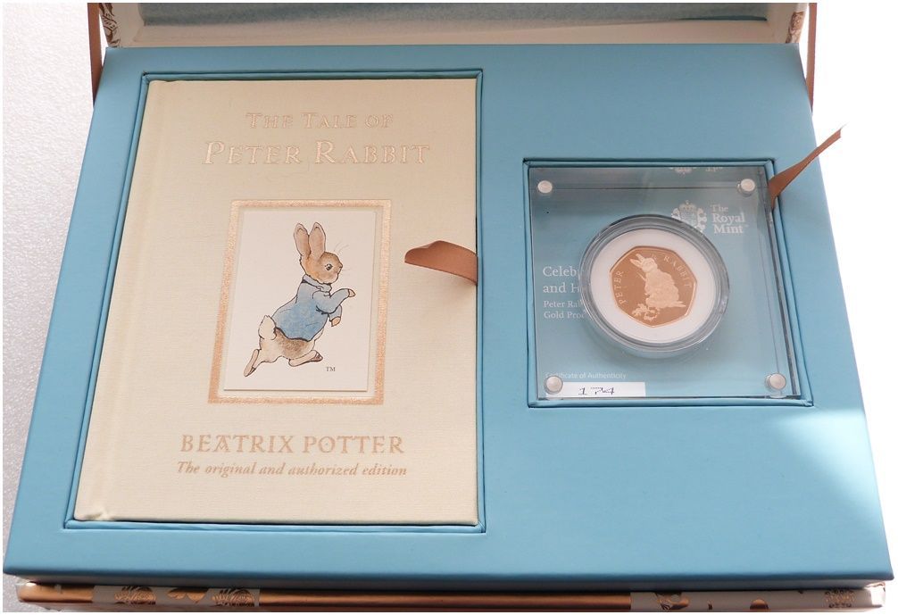 2018 Peter Rabbit 50p Gold Proof Coin Box Coa 2018 Peter Rabbit 50p Gold Proof Coin Box Coa