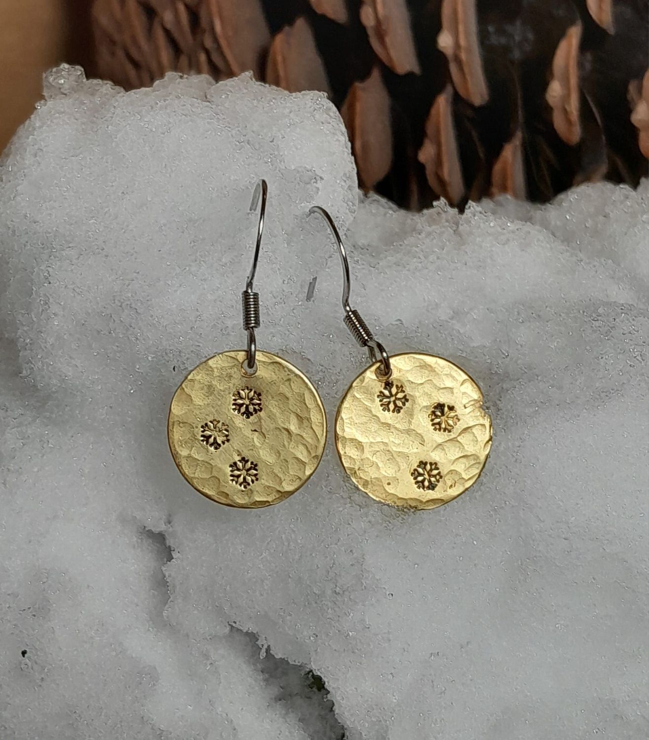 Boucles d'oreilles en laiton "flocons"
