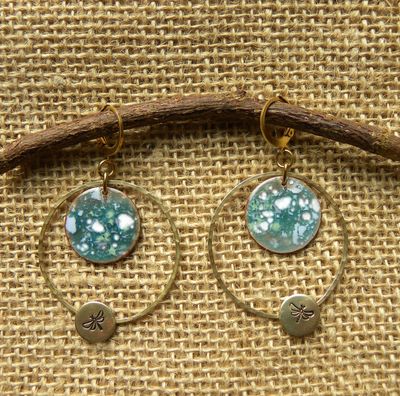 Boucles d'oreilles en cuivre émaillé
