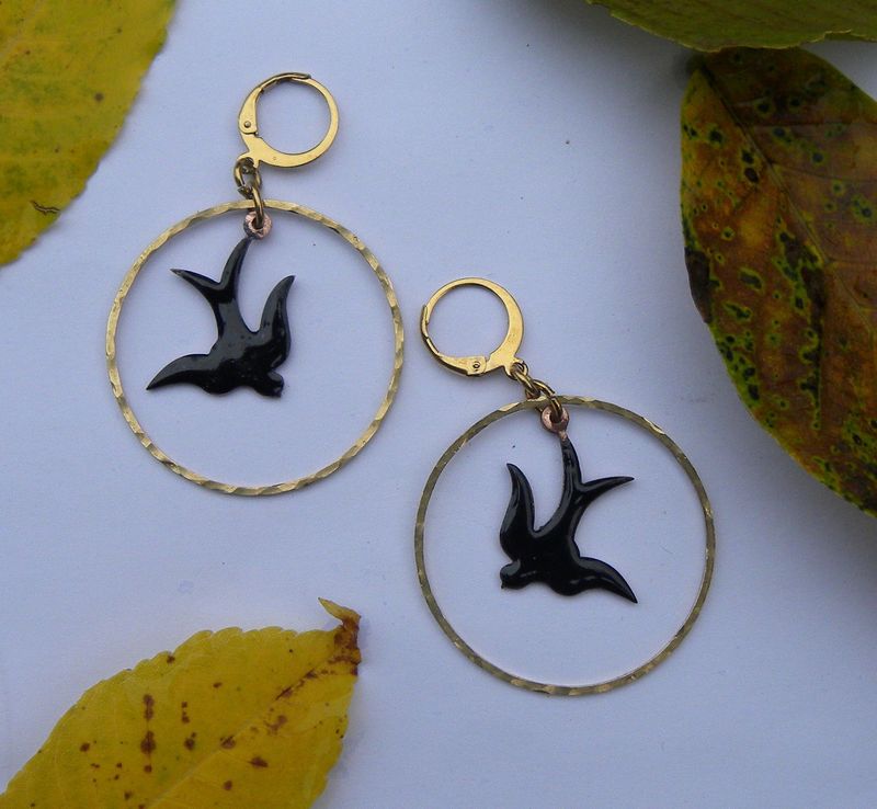 Grandes boucles d'oreilles "hirondelles"