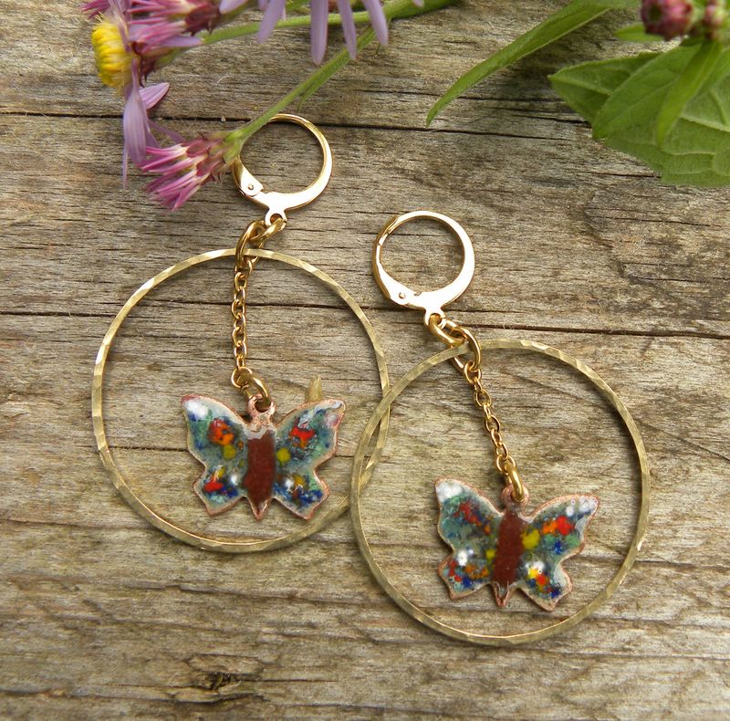 Grandes boucles d'oreilles "papillons"