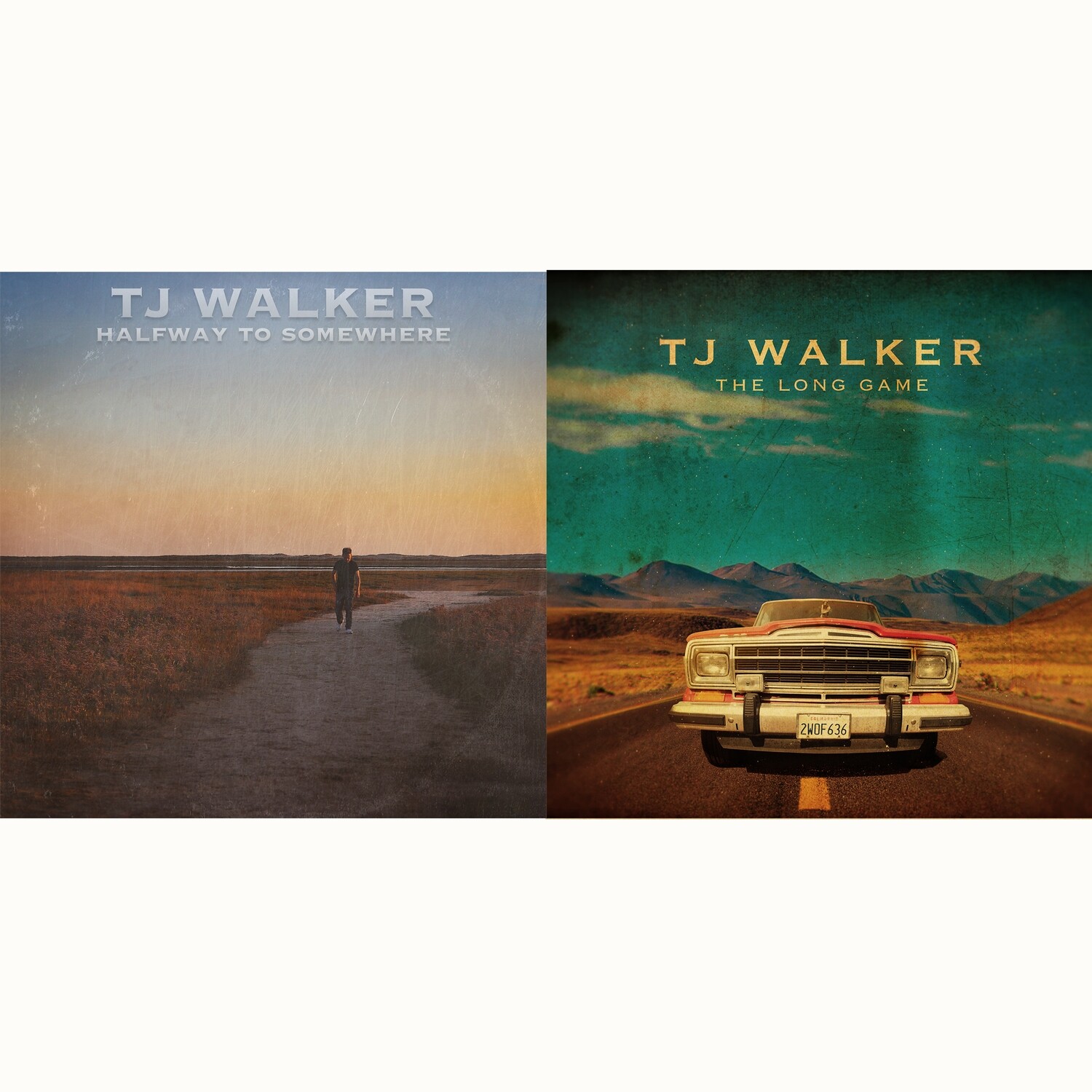 2 CD Bundle - Halfway to Somewhere & The Long Game - TJ Walker CD Albums - FREE Shipping