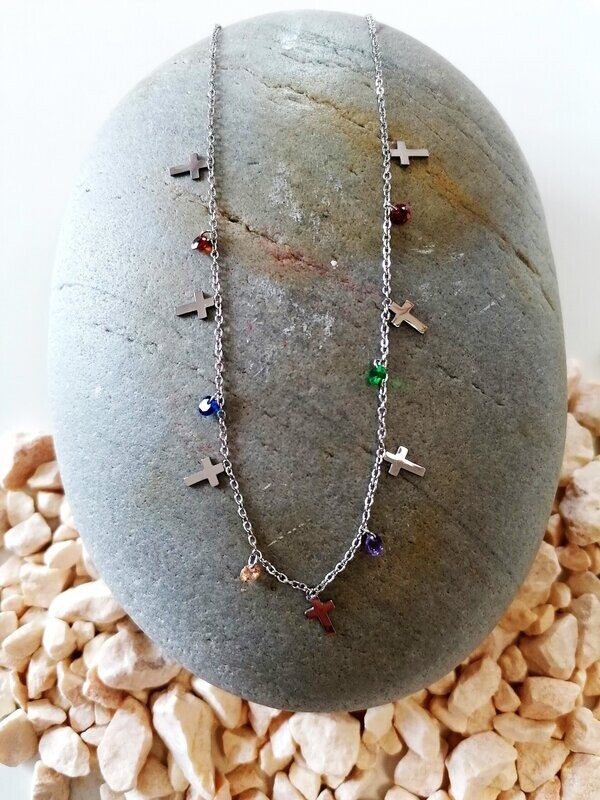 COLLAR PLATEADO CRUZ