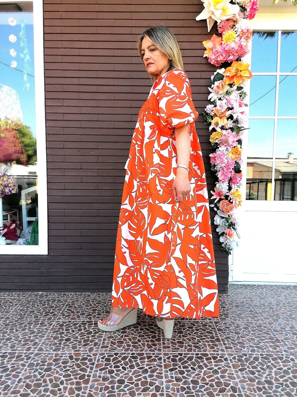 VESTIDO MAXI NARANJA