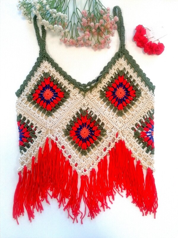 TOP FLECOS CROCHET CAQUI