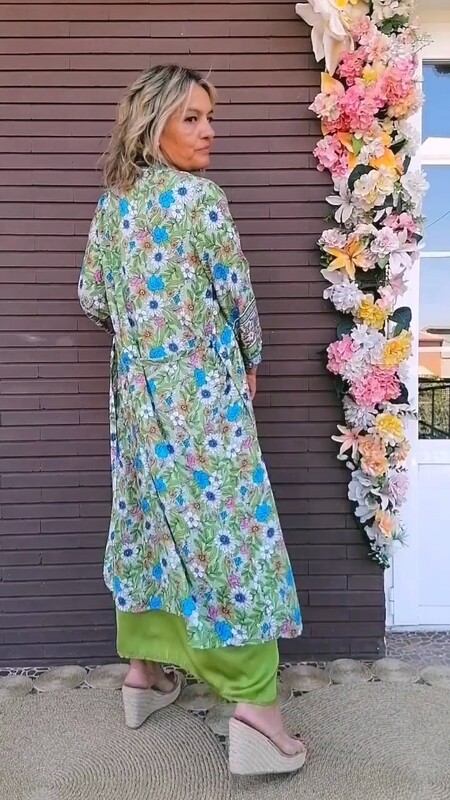 KIMONO FLORES VERDE