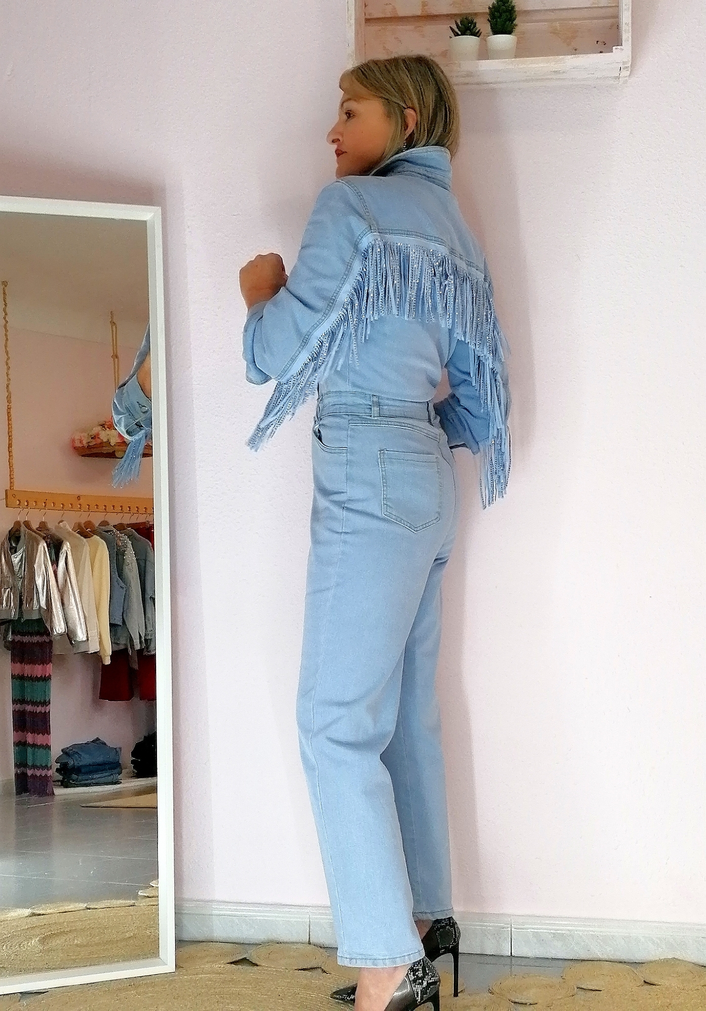 MONO DENIM FLECOS AZUL