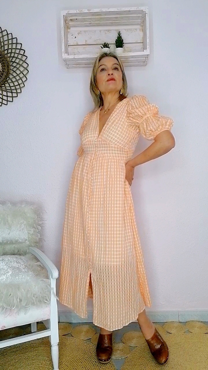 VESTIDO MIDI NARANJA