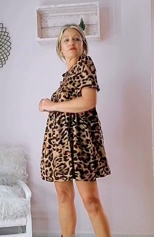 VESTIDO ESTAMPADO  ANIMAL PRINT MINI LAZADAS