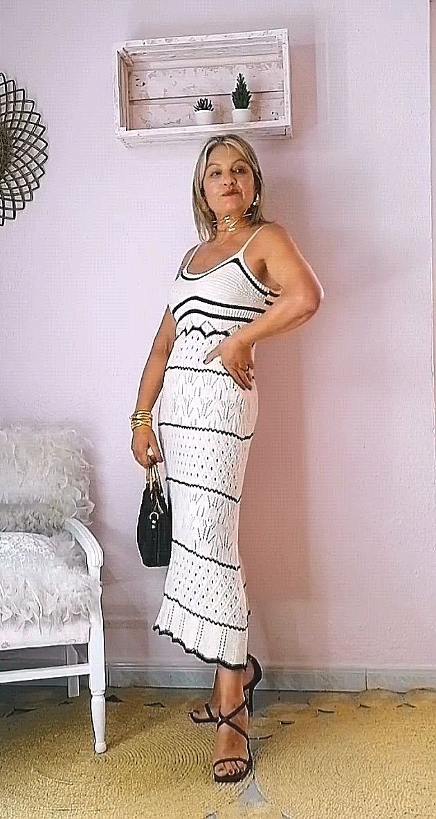 VESTIDO CROCHET MIDI BEIGE