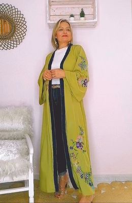 KIMONO BORDADO VERDE LIMA