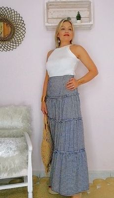 FALDA VICHY MARINO
