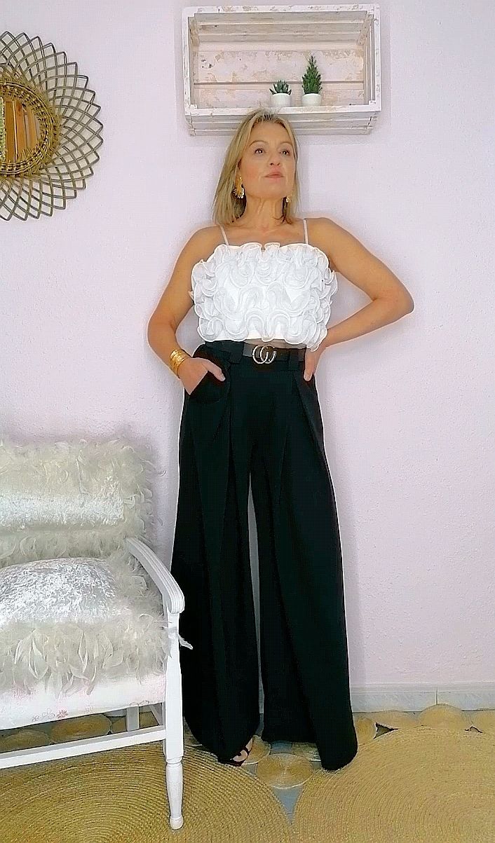 PANTALON SASTRE MAXI NEGRO