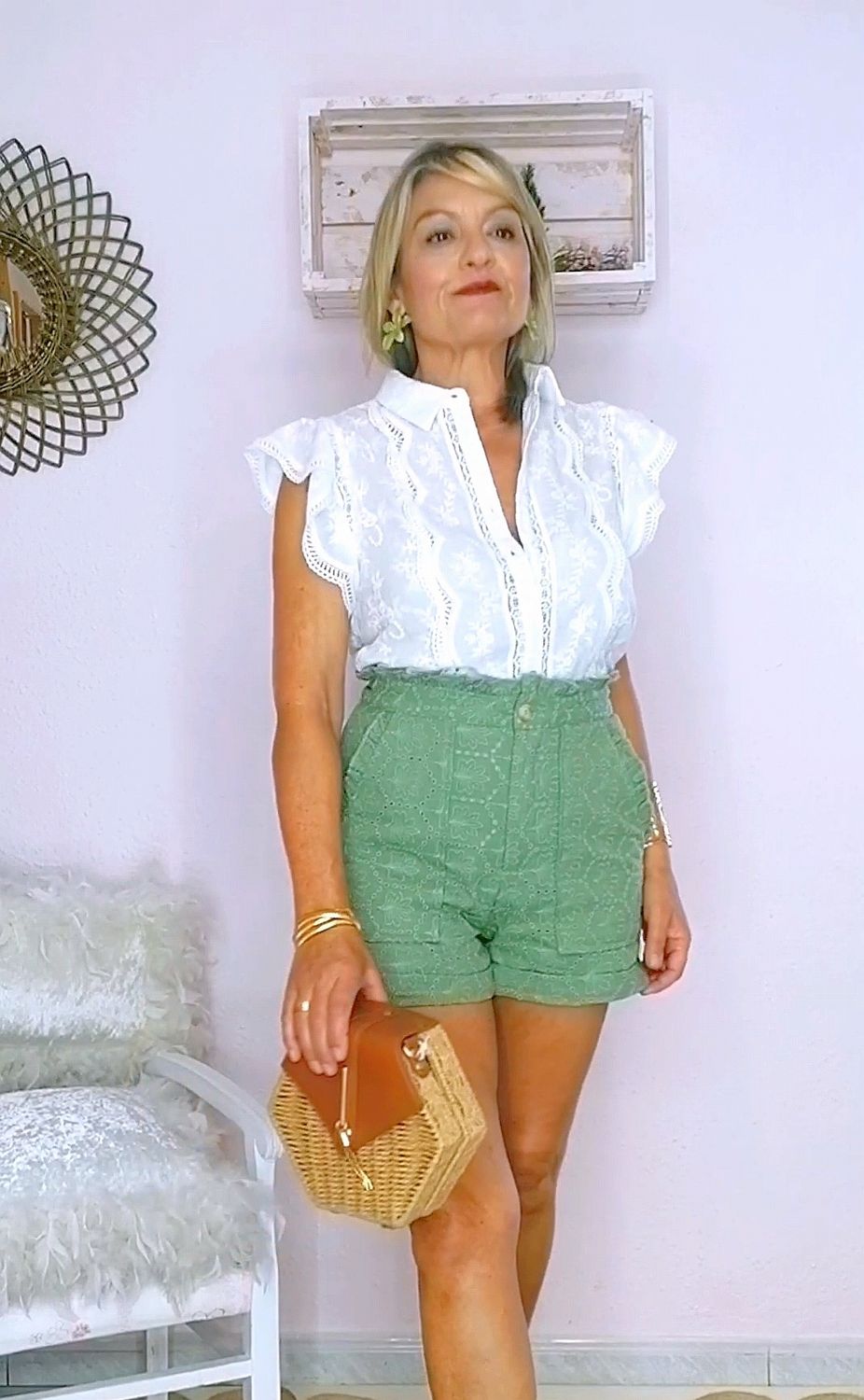 SHORT TROQUELADO CAQUI