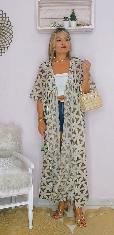KAFTAN ESTAMPADO BOHO MARRON