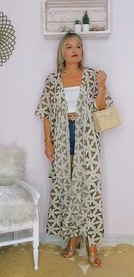 KAFTAN ESTAMPADO BOHO MARRON