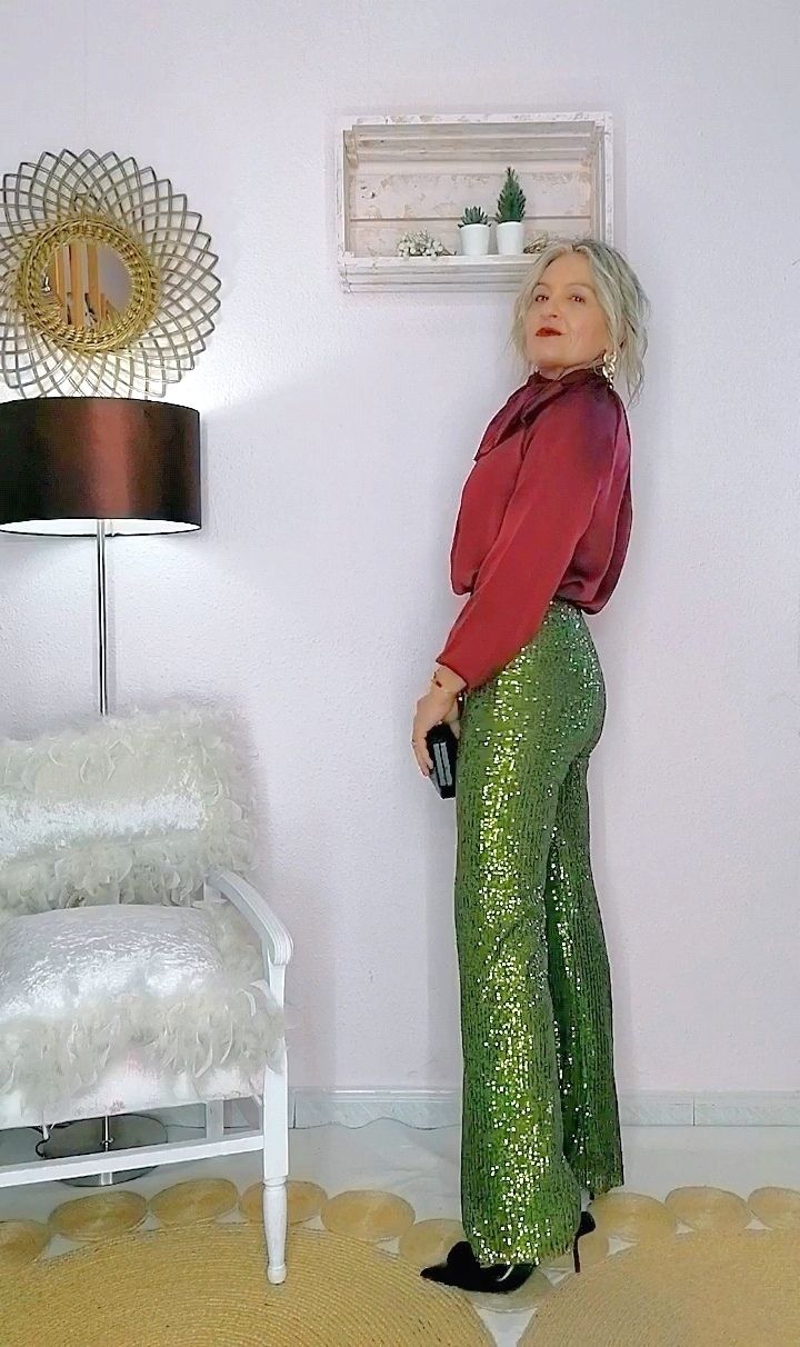 PANTALON LENTEJUELAS VERDE