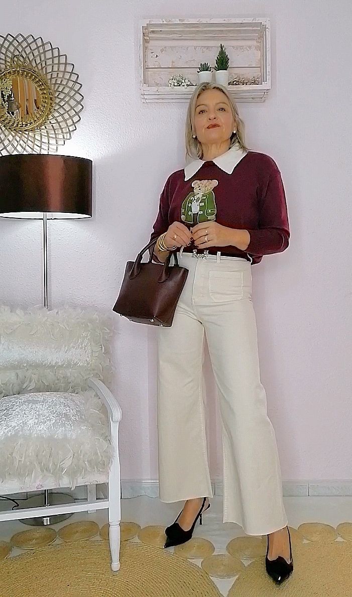 JEANS WIDE LEG TIRO ALTO BOLSILLOS BEIGE