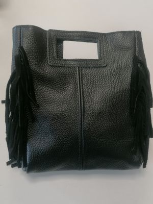 BOLSO PIEL FLECOS NEGRO