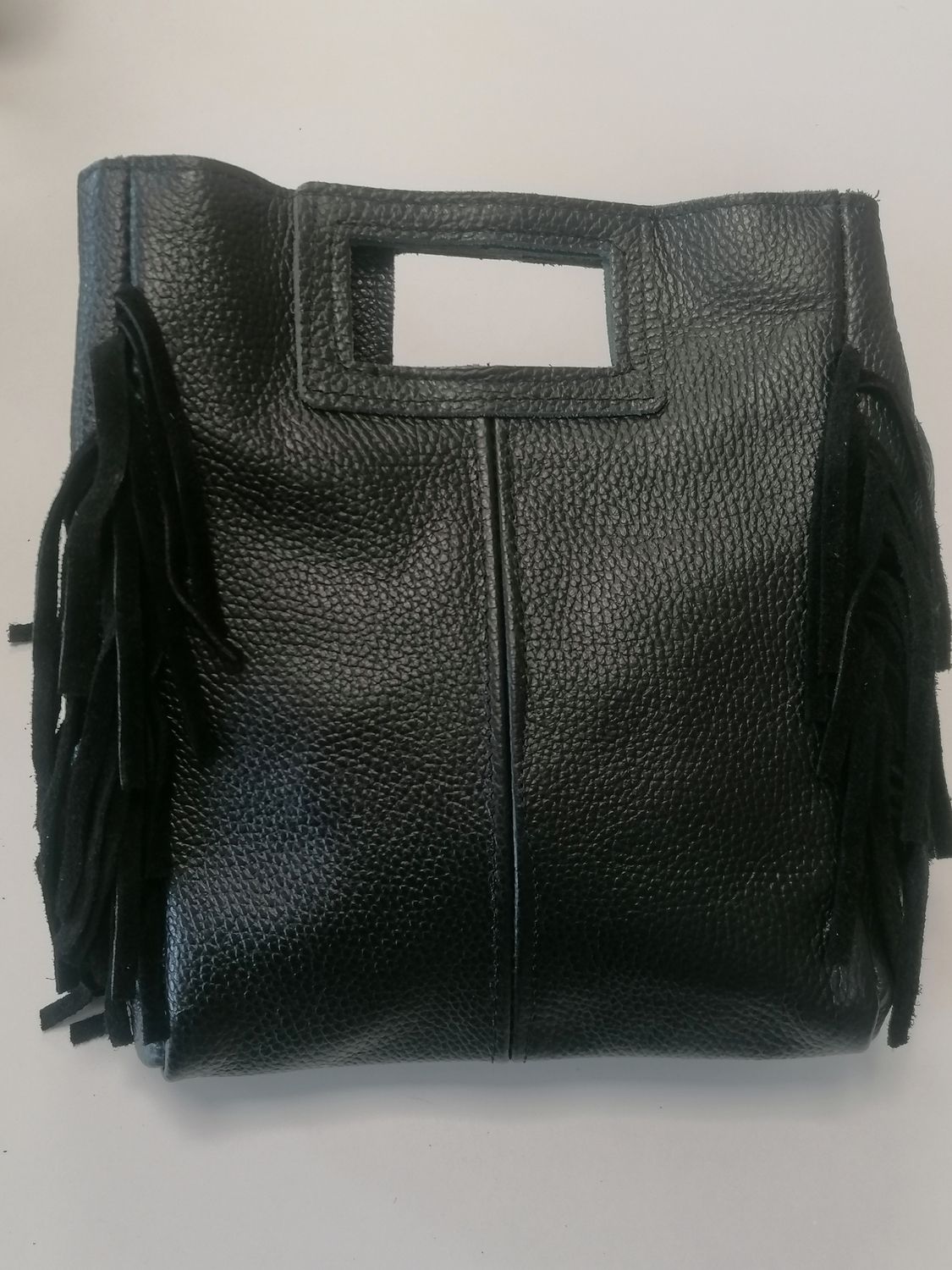 BOLSO PIEL FLECOS NEGRO