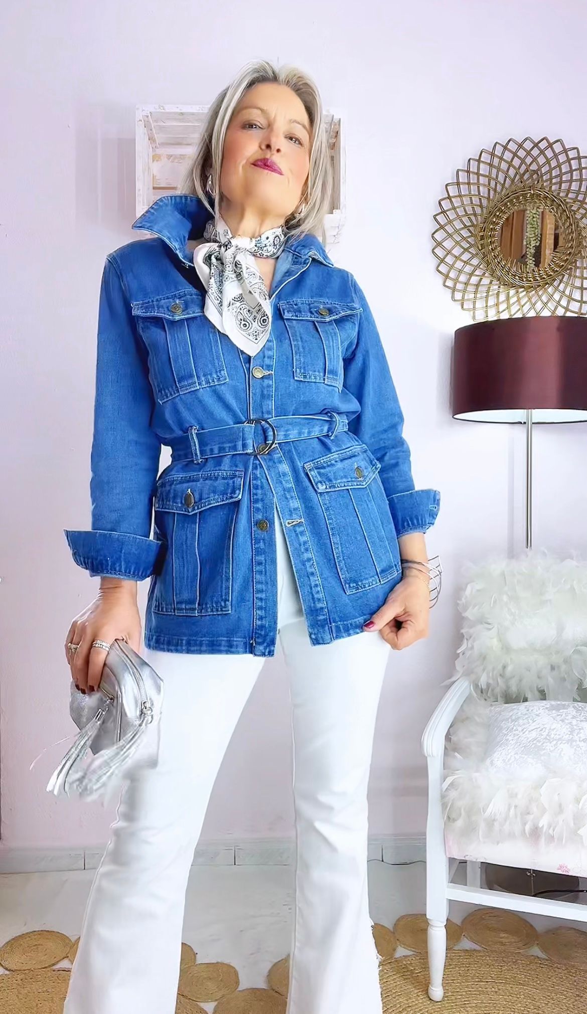 CHAQUETA DENIM CINTURÓN