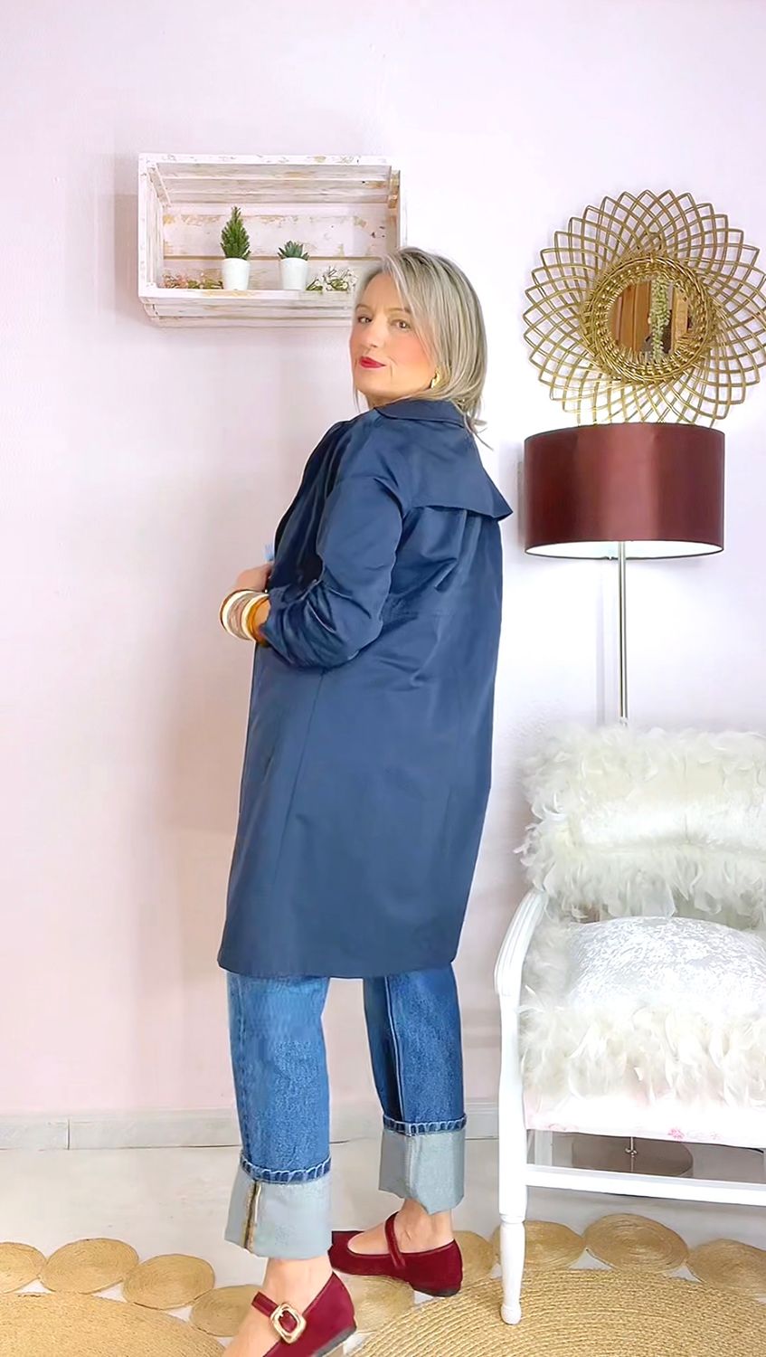 GABARDINA TRENCH AZUL MARINO