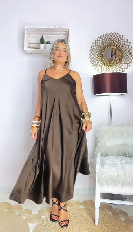VESTIDO LENCERO CHOCOLATE