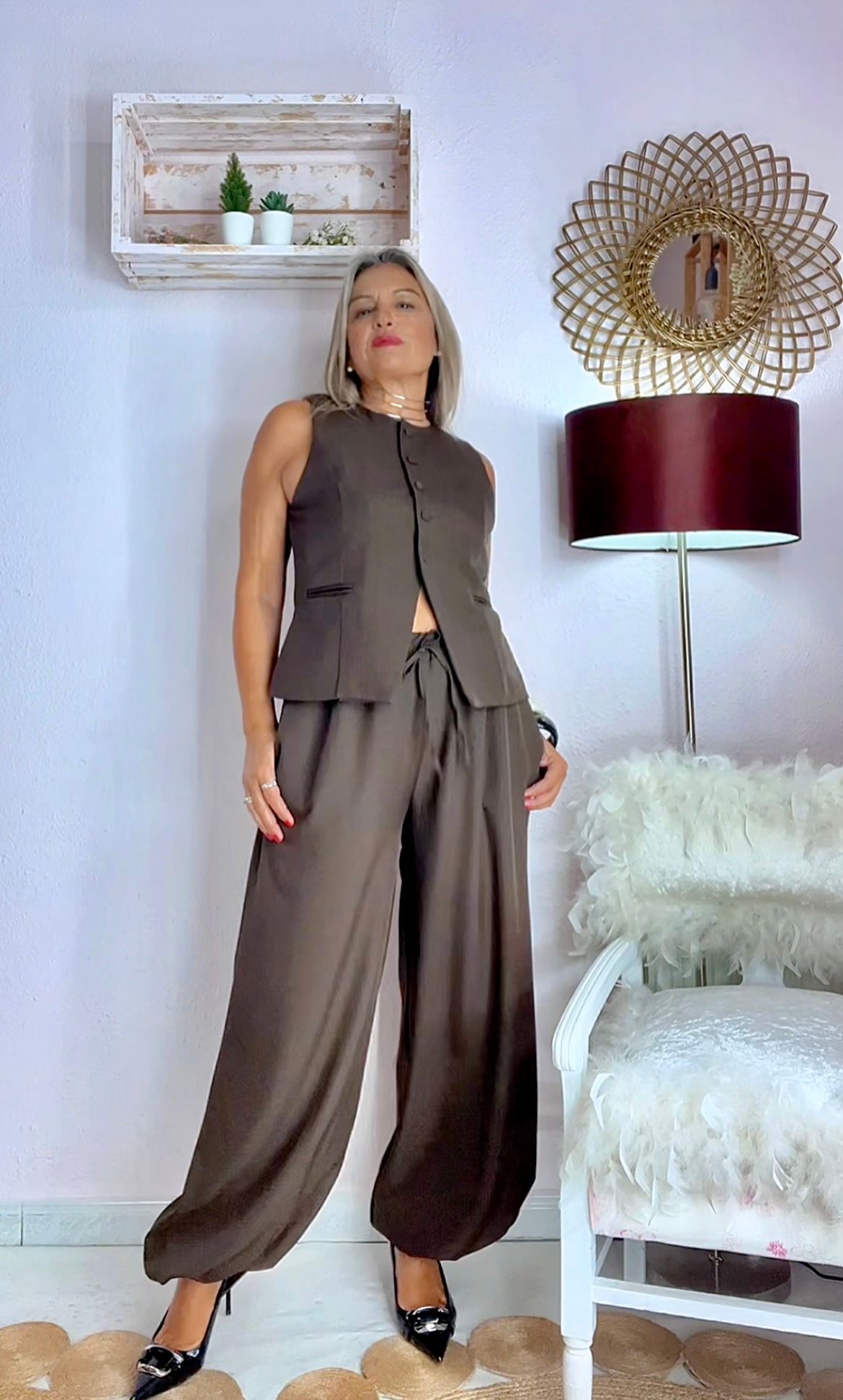 PANTALON BOMBACHO CHOCOLATE