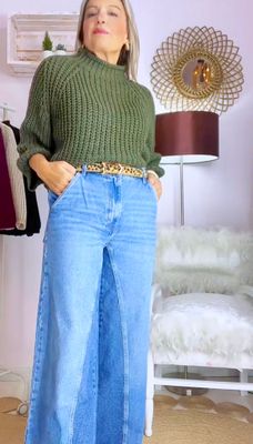 JERSEY PUNTO GRUESO CUELLO PERKINS CAQUI